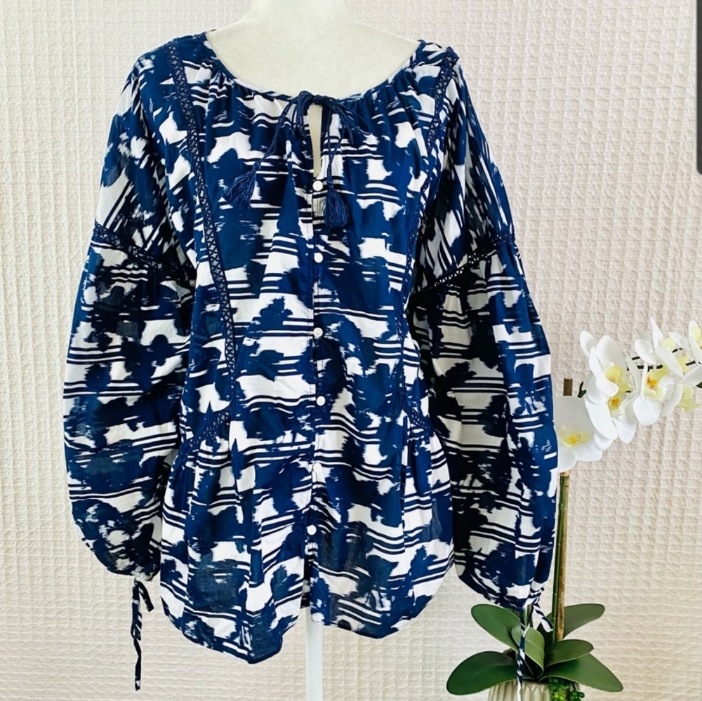 Lane Bryant Blue and Black Print Tunic 18/20